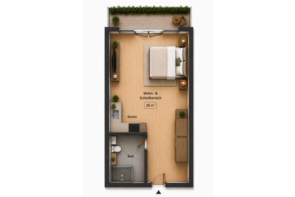 Wohnung zum Mieten in Pforzheim 620,00 € 38 m²