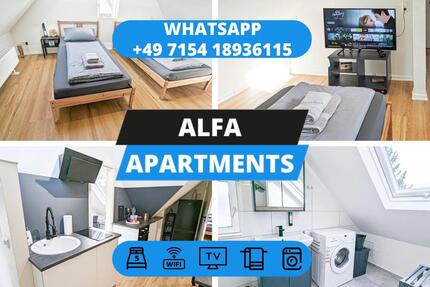 ⭐ ALFA APARTMENTS ⭐ Stuttgart Monteurwohnung Monteurzimmer Ferienwohnung 3 Zimmer 5 Betten l SmartTV WIFI 24h Check-In l 3BR 5 Beds
