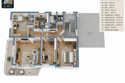 Wohnung zum Mieten in Hof 808,11 € 89.79 m²