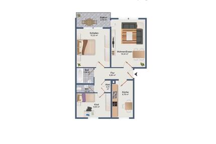 3 zimmer Wohnung zu verkaufen - 179.000,00&nbsp;EUR Kaufpreis, ca.&nbsp; 67,00&nbsp;m&sup2; in Künzelsau (PLZ: 74653)