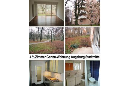 Provisionsfrei* Direkt vom Eigentümer: Sonnige elegante 106 qm Garten Stadtwohnung Augsburg Innenstadt, saniert (Kapitalanleger, München Pendler, Praxis)