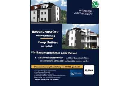 Baugrund aus Nachlaß in 47475 für 3 ETW´s für Profiteure, Bauunternehmer oder Privat anleger - Kamp-Lintfort