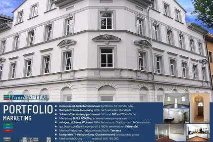 TOP:: 5-Zimmer-Terrassenappartement | Terrasse, Glaswand, IT-Ausstattung - Gera Ostviertel
