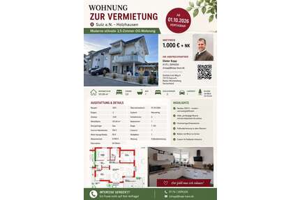 Wohnung zum Mieten in Sulz a.N. 1.000,00 € 101 m²