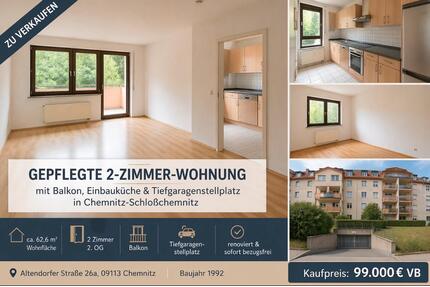 gepflegte 2-Zi.-WHG m. Balkon & TG in Chemnitz-Schloßchemnitz - Nürnberg Eibach