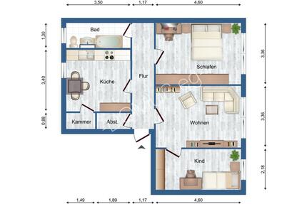 Galenbeck, Frisch renovierte 3 Zimmer Wohnung - Löcknitz