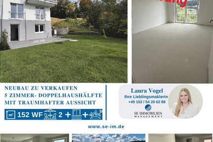 Neubau Doppelhaushälfte mit Panorama-Aussicht in Stein! - Königsbach-Stein