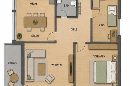 3-Zimmer-Eigentumswohnung 76 m² - Bergneustadt