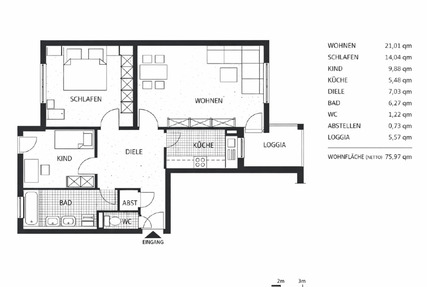 Helle 3-Zimmer Wohnung mit Balkon in zentraler und doch ruhiger L - Böblingen Dagersheim
