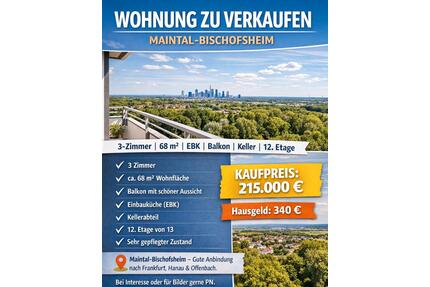 3 Zimmer Wohnung zu verkaufen Maintal Bischofsheim - Bad Vilbel