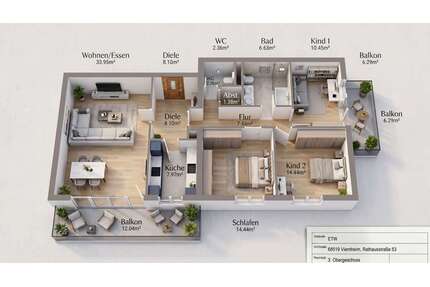 Wohnung zum Kaufen in Viernheim 339.000,00 € 117 m²