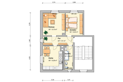 Wohnung zum Mieten in Werdau 300,00 € 50 m²