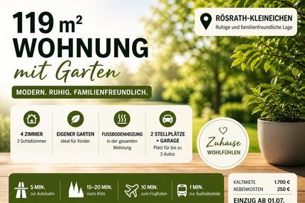 119m² Wohnung mit Garten & 3 SZ | Rösrath