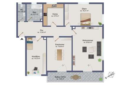 Wohnung zum Kaufen in Starnberg 568.200,00 € 106.28 m²