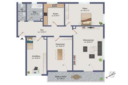 Wohnung zum Kaufen in Starnberg 586.000,00 € 106.28 m²