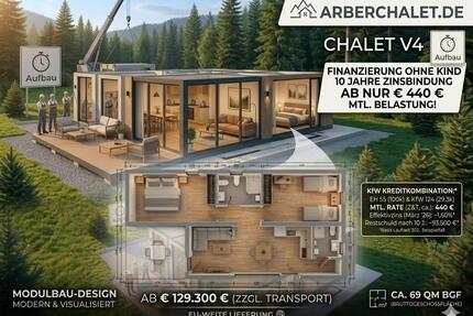 Modernes 69qm Chalet V4 – Neubau ab nur 440€ mtl. Finanzierung! - Regensburg Brandlberg