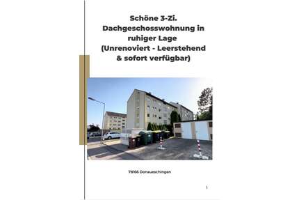Wohnung zum Kaufen in Donaueschingen 120.000,00 € 75.37 m²