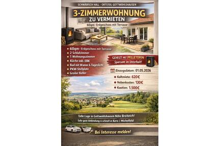 3 Zimmer Erdgeschosswohnung in Schwäbisch Hall