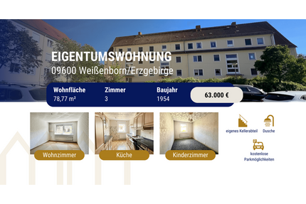 Wohnung zum Kaufen in WeißenbornErzgebirge 63.000,00 € 78.77 m² - Weißenborn/Erzgebirge