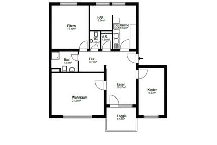 Mietwohnung - 1.200,00&nbsp;EUR Kaltmiete, ca.&nbsp; 92,00&nbsp;m&sup2; in Darmstadt (PLZ: 64289) Darmstadt-Nord