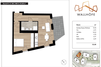 Wohnung zum Mieten in Ratingen 965,00 € 55.4 m²