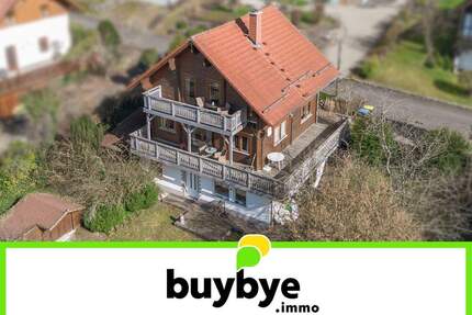 Hilders (Rhön): Ferienhaus Holzblockhaus mit 2 Ferienwohnungen + Kellerwohnung inkl. Schäferwagen