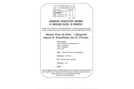 Hochwertig ausgestattete Wohnung in Lohfelden KS zu vermieten