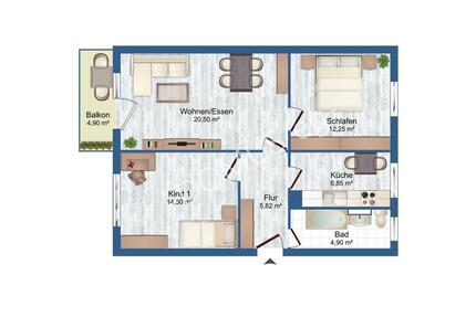 Annaburg NEU - frisch renovierte 3 Zimmer mit Balkon und Einbauküche!