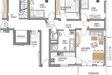 Wohnung zum Mieten in Augsburg 1.440,00 € 90 m²