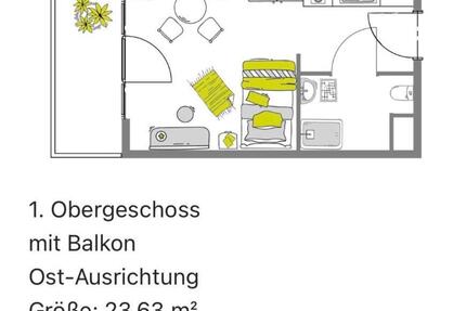 Möbliertes Apartment mit Balkon im ILIVE Studentenwohnheim - Heilbronn