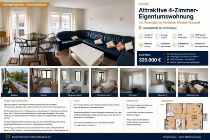 Großzügige 4-Zimmer-Eigentumswohnung | 101,5 m² | Wärmepumpe | Vo - Kassel Vorderer Westen