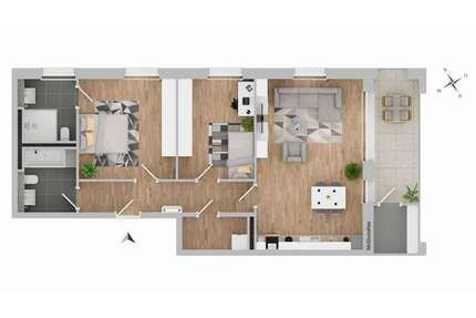 Wohnung zum Mieten in Dormagen 1.075,00 € 82.66 m²