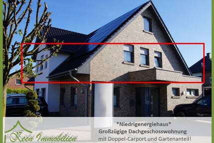 Großzügige Dachgeschosswohnung mit Doppel-Carport und Gartenanteil! - Gersten