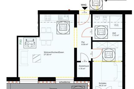 Moderne 2-Zimmer-Wohnung: Barrierefrei mit Süd-Terrasse - Minden