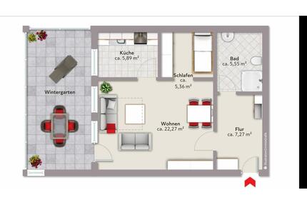 Gepflegte 2-Zimmer-Souterrainwohnung - Damme