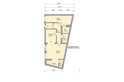 2 Zimmer Wohnung - 1.220,00&nbsp;EUR Kaltmiete, ca.&nbsp; 99,00&nbsp;m&sup2; in Wiesbaden (PLZ: 65207) Bierstadt