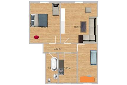 Möblierte 3-Zi-WE ca. 61 m2) inkl. Küche+KS+Herd, WM, Balkon - Beeskow