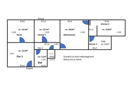 Etagenwohnung 59759 Hüsten - 630,00&nbsp;EUR Kaltmiete, ca.&nbsp; 90,00&nbsp;m&sup2; in Arnsberg (PLZ: 59759)