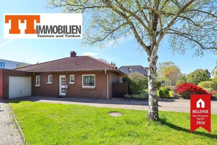 TT bietet an: Ebenerdig wohnen mit Komfort - liebevoll gepflegter Bungalow mit Süd-West-Terrasse und Sommergarten! - Sande