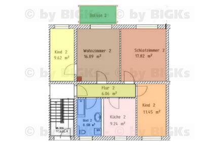 BIGKs - Schleusingen: 4 Raum Wohnung, sep. Küche und Balkon (-;)