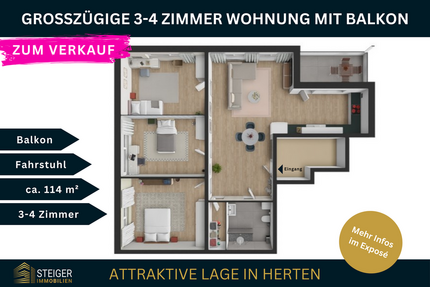Wohnung zum Kaufen in Herten 159.000,00 € 114.28 m²