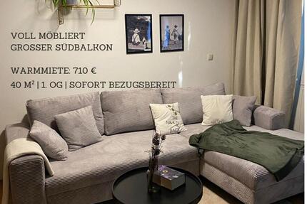 Helles, voll möbliertes 40m²-Appartement mit Südbalkon am Park - Straubing