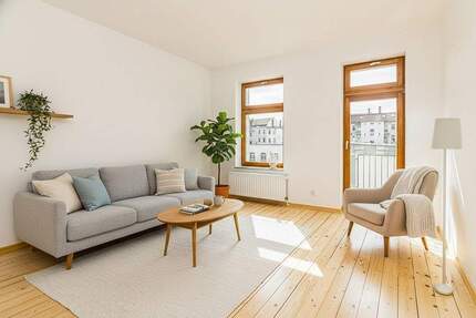 Helle 2-Zimmer-Wohnung mit Balkon im Denkmalhaus - Leipzig Neustadt-Neuschönefeld