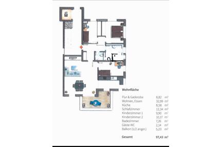 4 - Zimmer Neubauwohnung zu vermieten - Wörrstadt