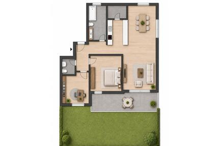 Moderne Neubau-QNG-Wohnung mit ca. 100 m² Privatgarten - Vilshofen an der Donau