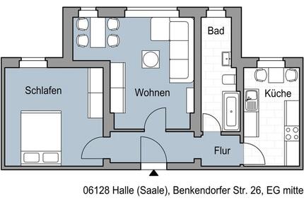 Wir sanieren für Sie! - 440,00&nbsp;EUR Kaltmiete, ca.&nbsp; 49,82&nbsp;m&sup2; in Halle (Saale) (PLZ: 06128) Gesundbrunnen