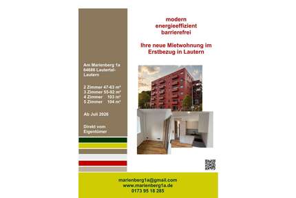 Wohnung zum Mieten in Lautertal 1.110,00 € 80.5 m²