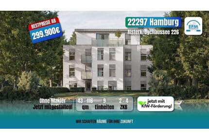 ++BESTPREIS++ NEUBAU 3 ZKB MIET-ENERGIESPAREND Alsterblick & altersgerecht - Hamburg Alsterdorf