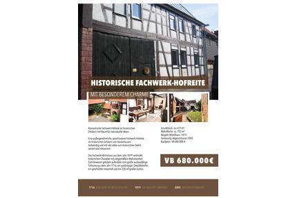Historische Fachwerk-Hofreite - 680.000,00&nbsp;EUR Kaufpreis, ca.&nbsp; 619,00&nbsp;m&sup2; in Babenhausen (PLZ: 64832)