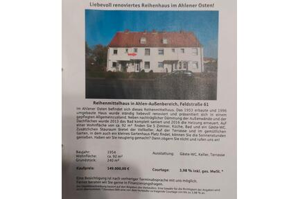 Haus verkaufen - 350.000,00&nbsp;EUR Kaufpreis, ca.&nbsp; 95,00&nbsp;m&sup2; in Ahlen (PLZ: 59229) Dolberg